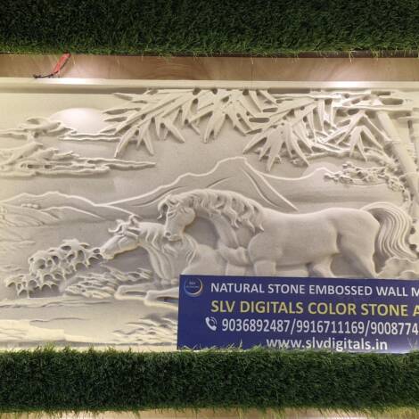 Natural stone wall mural
