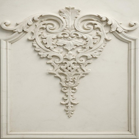 3D Carved Floral Wall Mural – Baroque Rectangle Panel (1) 3D Carved Floral stone Wall Mural – Baroque Rectangle Panel