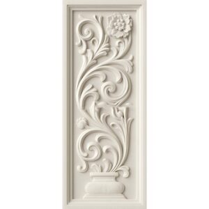 3D Floral Vase stone Wall Mural – Rectangle Panel