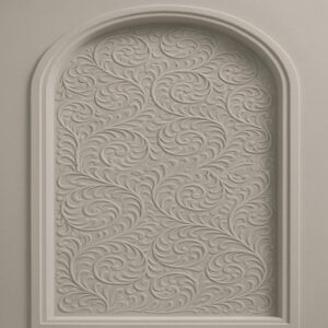 3D Floral stone Wall Mural – Arch Panel