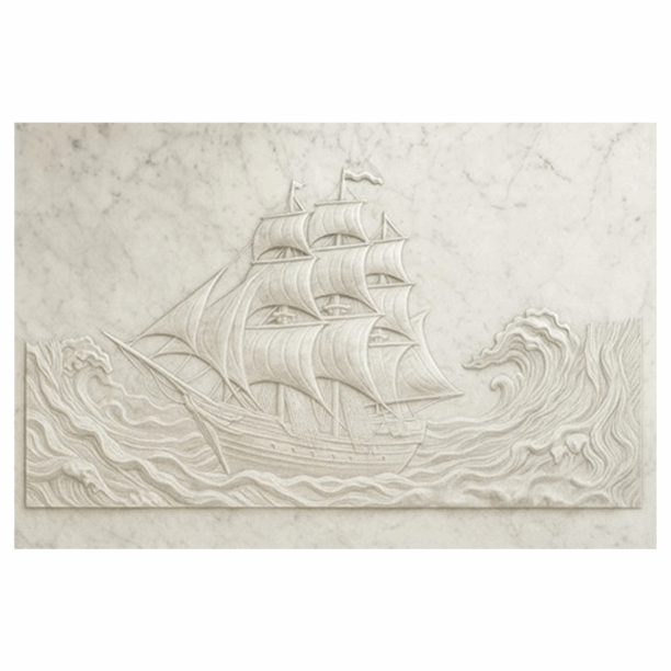 3D Sailing Ship stone wall mural(2) (1) 3D Sailing Ship stone wall mural