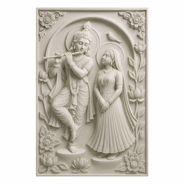 Classic Radha Krishna Stone wall Mural Classic Radha Krishna Stone wall Mural