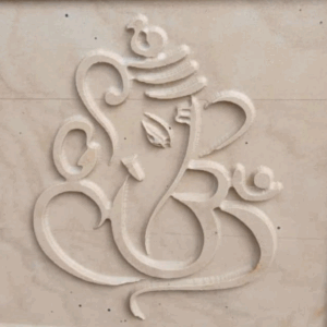 Elegant Abstract Ganesha Stone Wall Mural