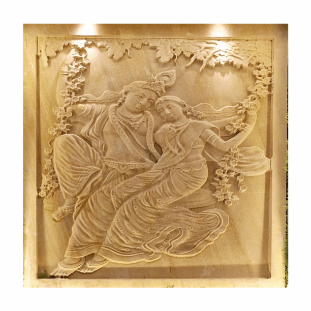 Floral Radha Krishna Sand Stone Mural Floral Radha Krishna Sand Stone Mural