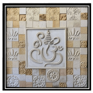 Ganesha Wall Mural in Patterned Border