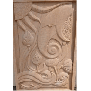 Floral Crown Ganesha Stone Wall Mural