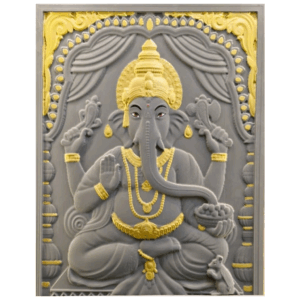 Grey & Gold Ganesh Stone Wall Mural