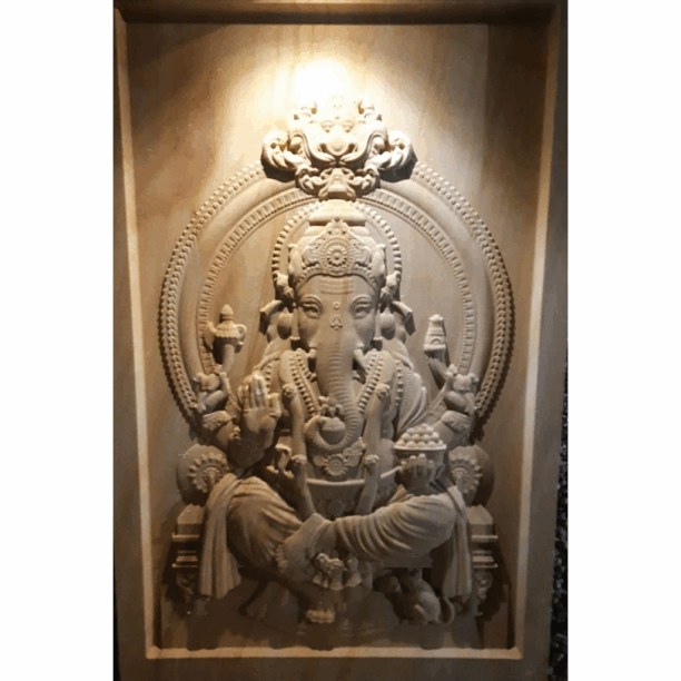 Lord Ganesha Sandstone Wall Mural