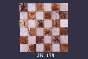 Rich Brown & White Checkboard Natural Stone Wall Cladding