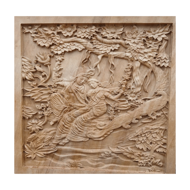 Natural Floral Radha Krishnan Stone Mural Natural Floral Radha Krishnan Stone Mural