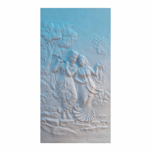 Naturalistic Radha Krishna Stone Wall Mural
