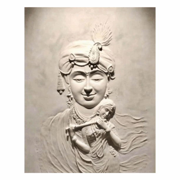 Radha Krishna Minimalist stone Mural