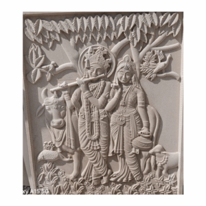 Radha Krishna kamadhenu Stone Wall Mural