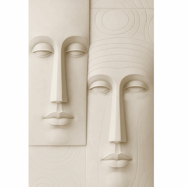 3D Abstract Dual Face Stone Wall Mural