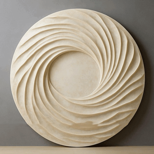3D Circular Swirl Stone Wall Panel