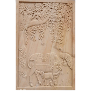 3D Divine Kamadhenu Cow Stone Wall Mural
