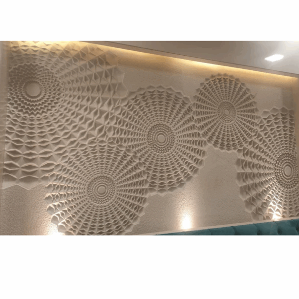 3D Geometric Stone Wall Mural