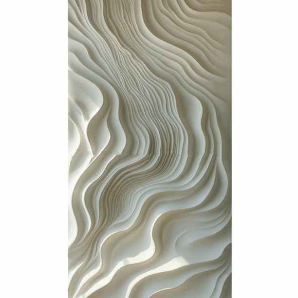 3D Layered Wave Stone wall Panel