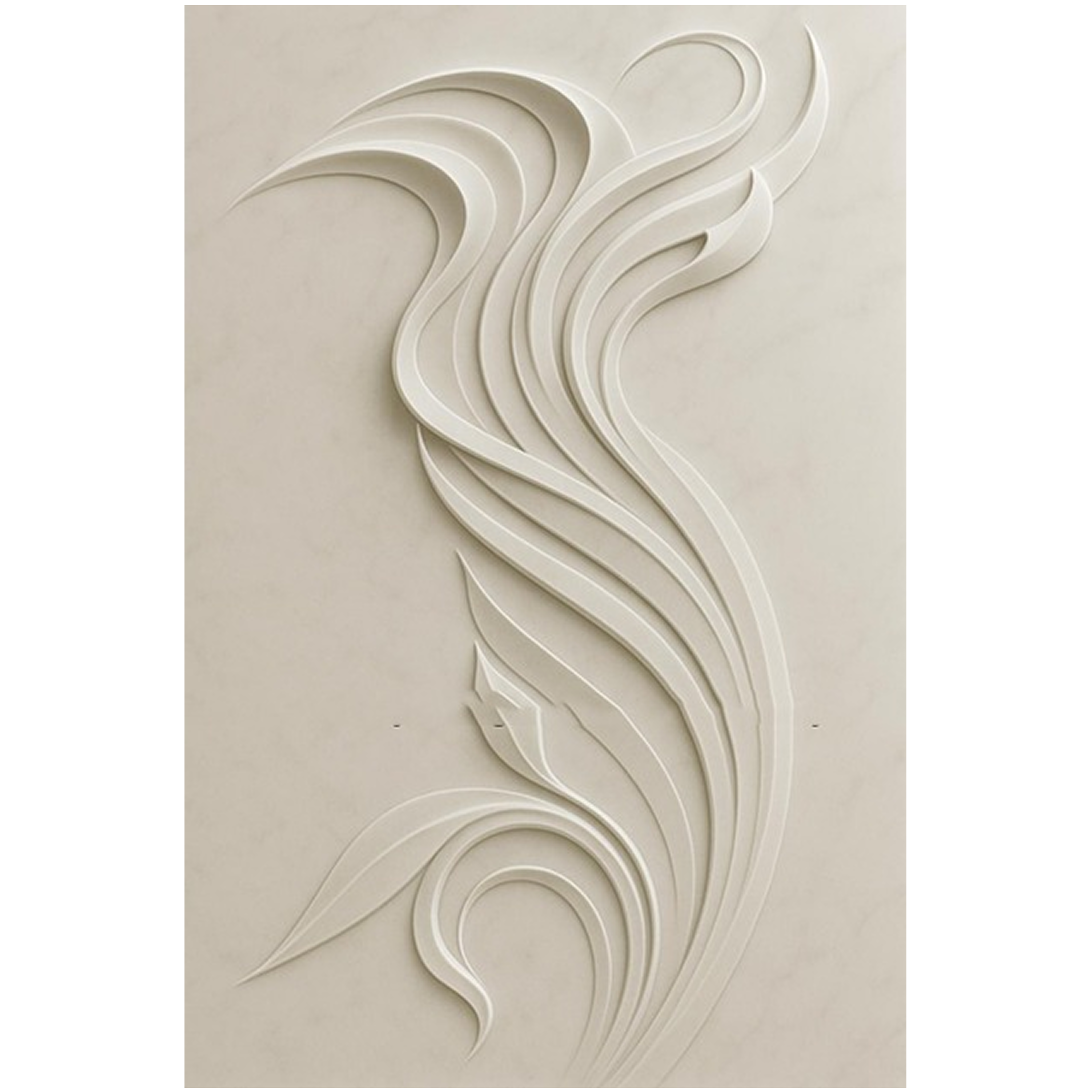 3D Leaf Swirl Stone Wall Panel