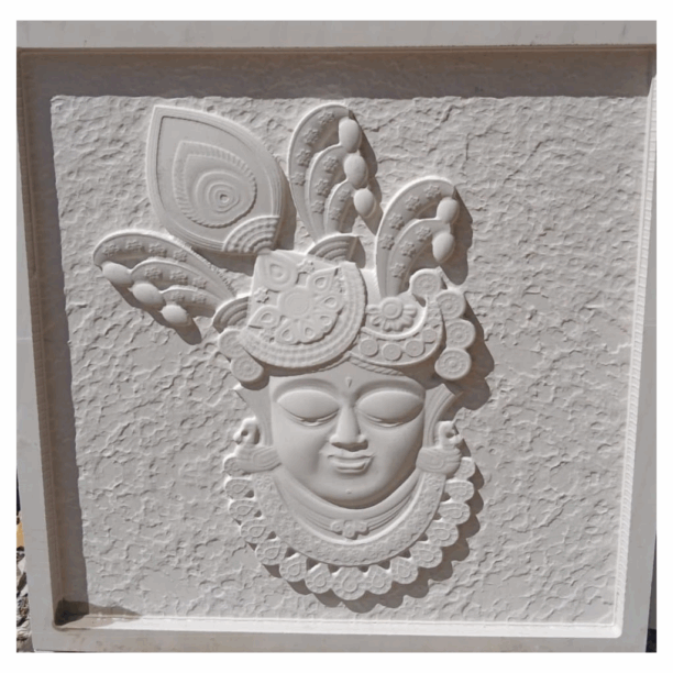 3D Lord Krishna Face Stone Wall Mural 3D Lord Krishna Face Stone Wall Mural