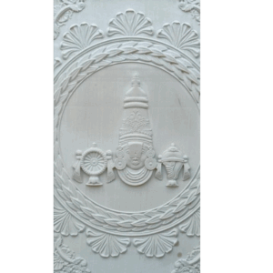 3D Lord Vishnu Face Stone Wall Mural