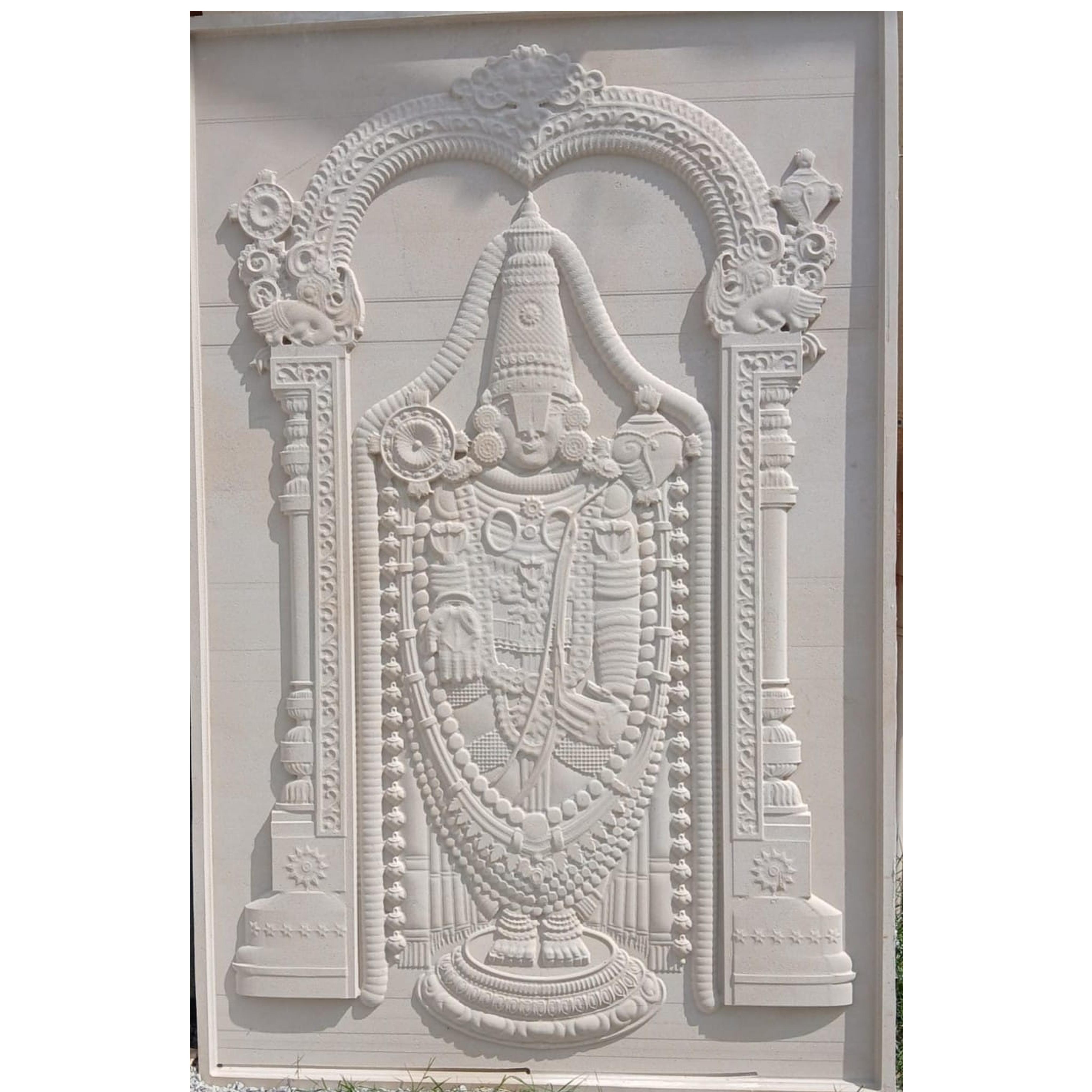 3D Lord Vishnu Stone wall mural