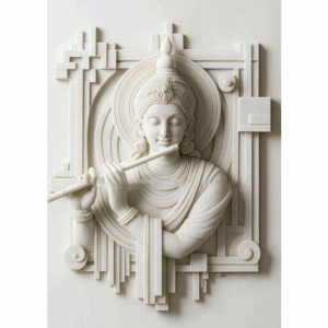 3D Lord krishna stone wall mural