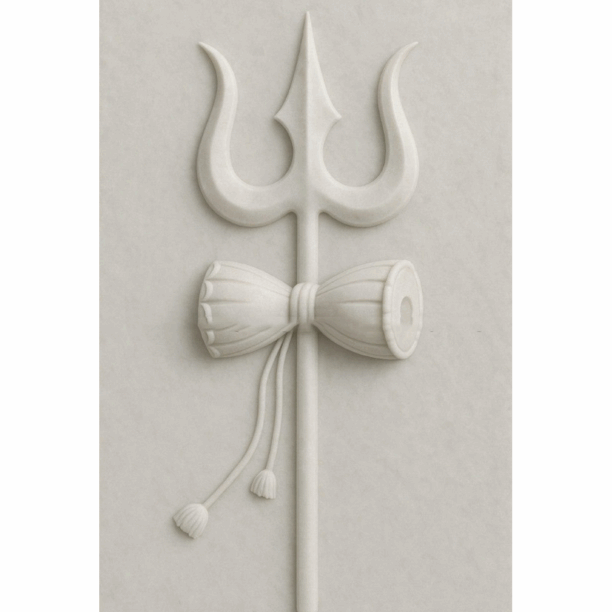 3D Sivan Trishul stone wall mural