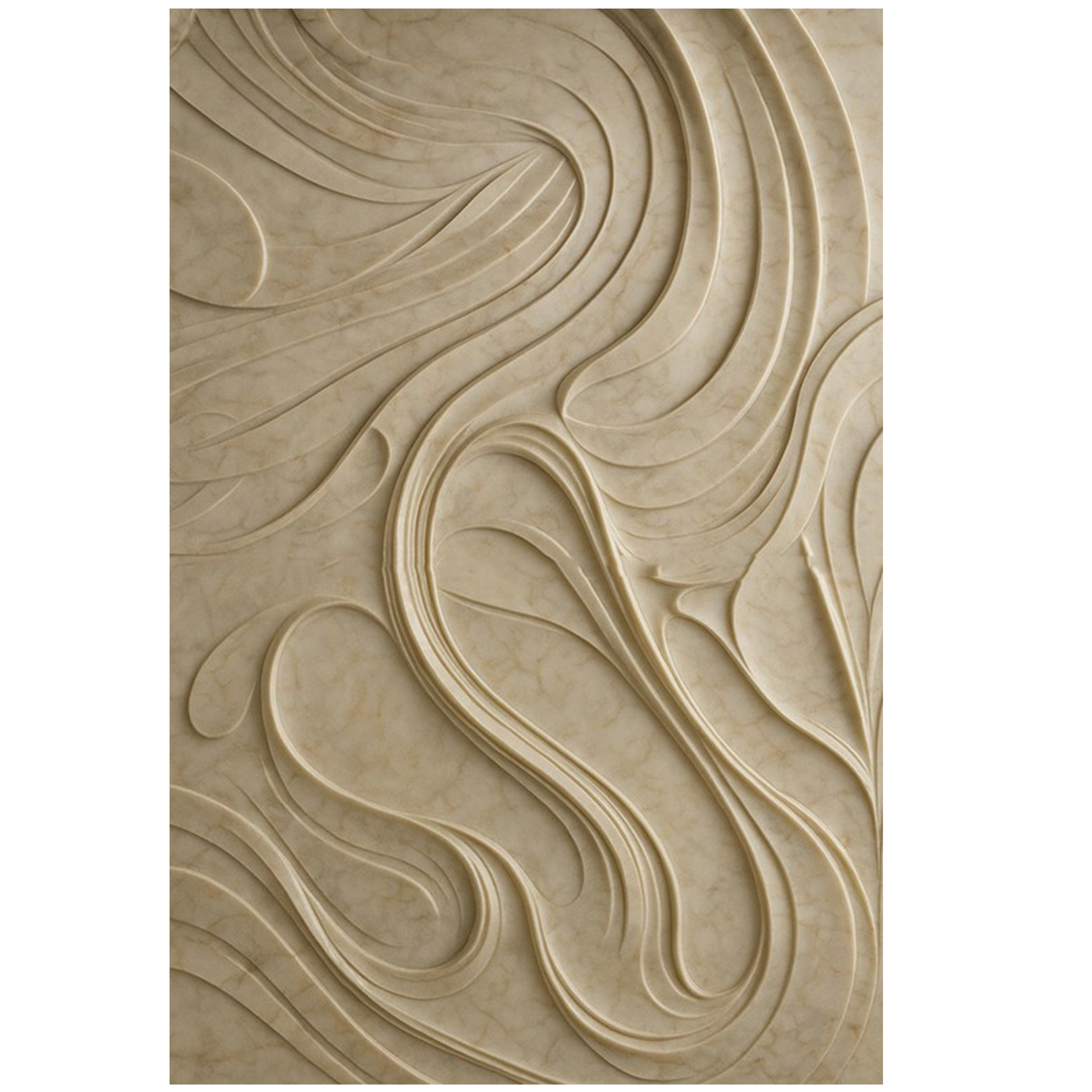 3D Wave Swirl Stone Wall Mural