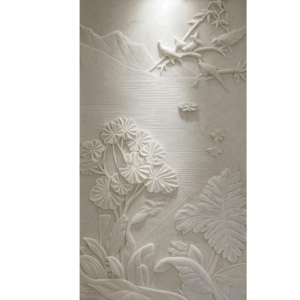 3D Natural Craved Leaf Stone Wall Mural