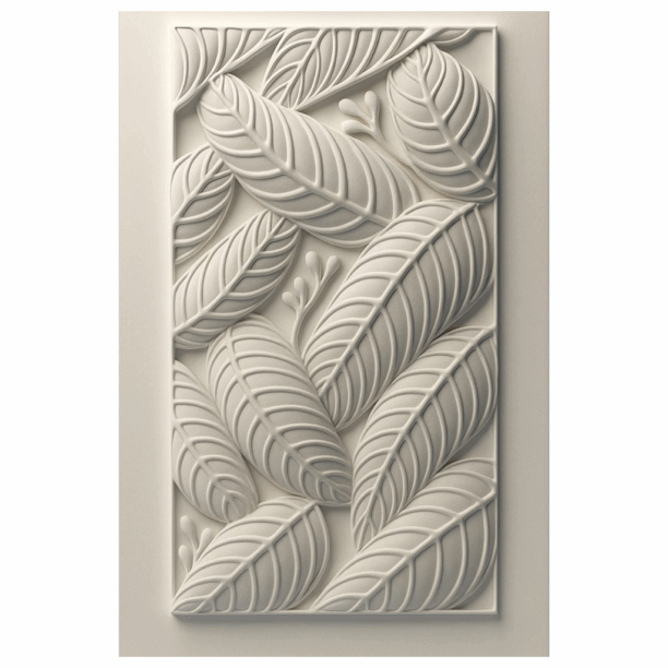 3D Craved Feather Stone Wall Mural