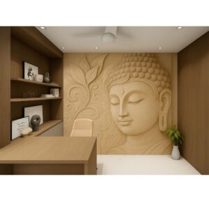 Buddha Abstract Stone Wall Mural