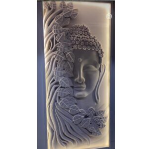 Budha Half Face Stone Wall Mural