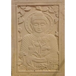 Budha Lotus Motif Stone Wall Mural