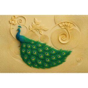 Colourfull Peacock Stone Wall Mural