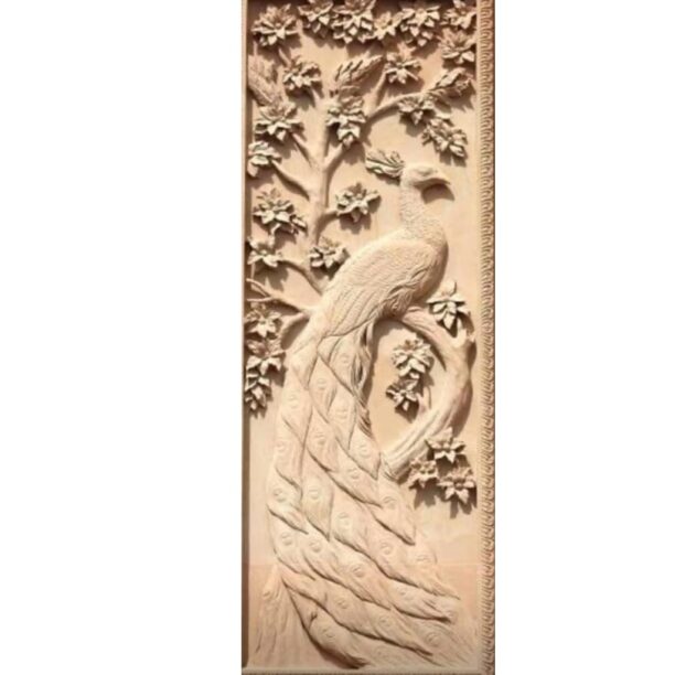 Elegance Peacock Stone Wall Mural