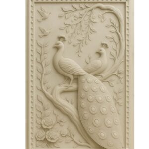 Intertwined Peacock Stone Wall Mural