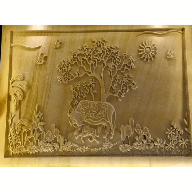 Natural Scenery Craved Tree Stone Wall Mural