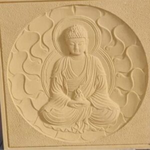 Round Relief Buddha Stone Wall Mural
