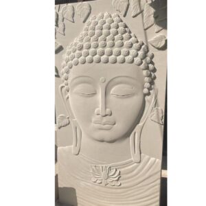 Large Buddha Face Stone Wall Mural