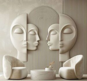 3D Abstract Dual Face Wall Mural Panel