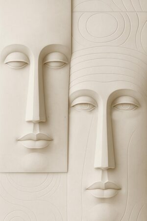 3D Abstract Face Wall Panel Mural