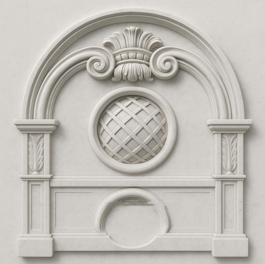 3D Architectural Stone Wall Mural