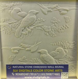 3D Bird Stone Wall Mural