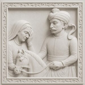 3D Historical Royal Couple Stone Wall Mural