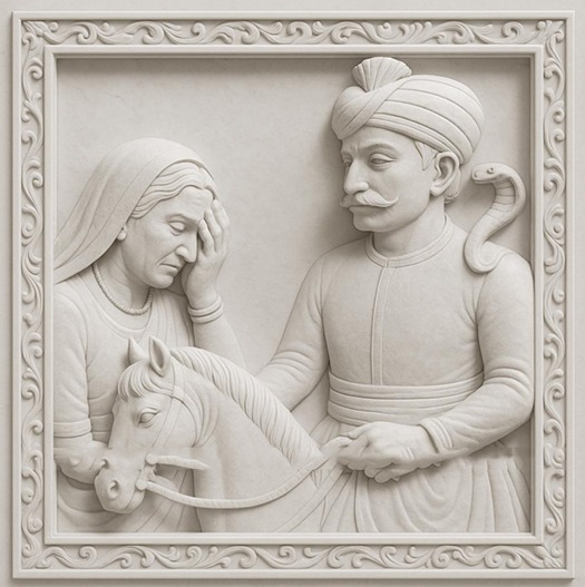 3D Historical Royal Couple Stone Wall Mural