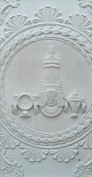 Premium White Stone Venkateswara Wall Mural