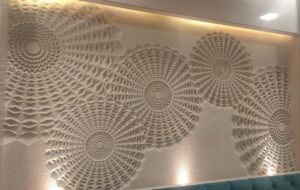 3D Geometric Radial Wall Panel Mural