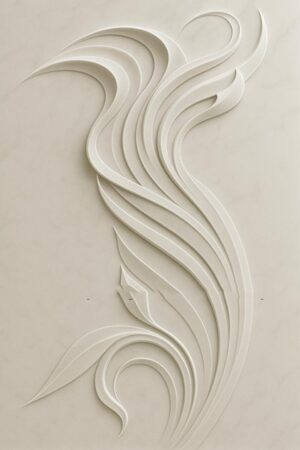 3D Floral Swirls Wall Panel Mural
