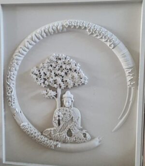 Artisan Bodhi Tree Buddha Stone Wall Mural